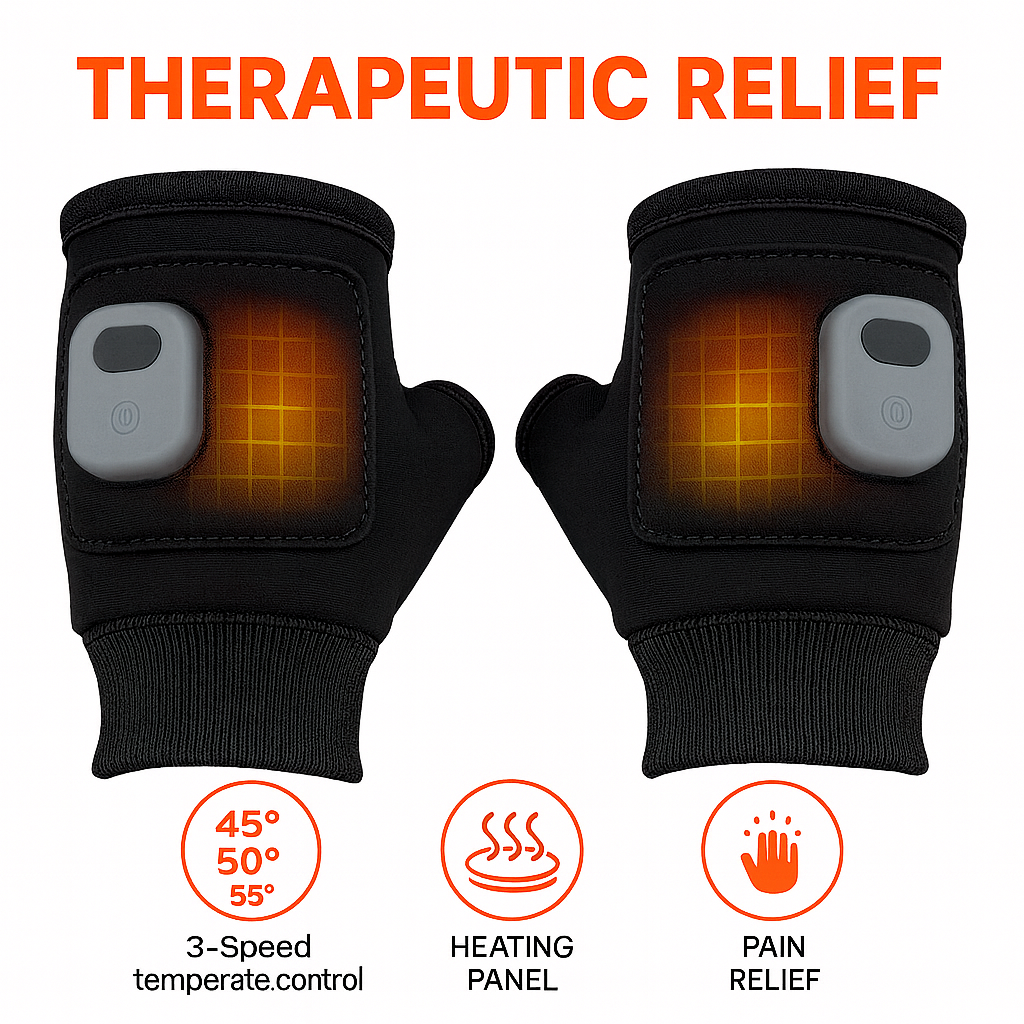 Rechargeable Black Heated Gloves