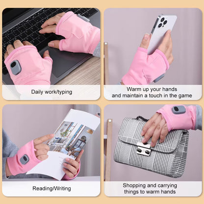 Rechargeable Heated Gloves 360 Degree Heating Thermal Heated Gloves Windproof Fingerless for Outdoor Hiking Cycling