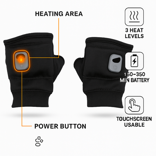 Rechargeable Black Heated Gloves
